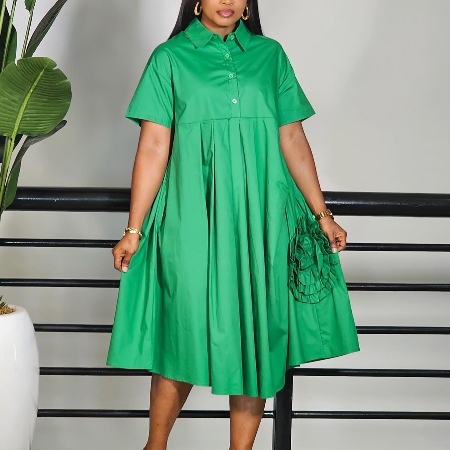 A- Line African Shirt Dress Women Regular Sleeve The Max Mall