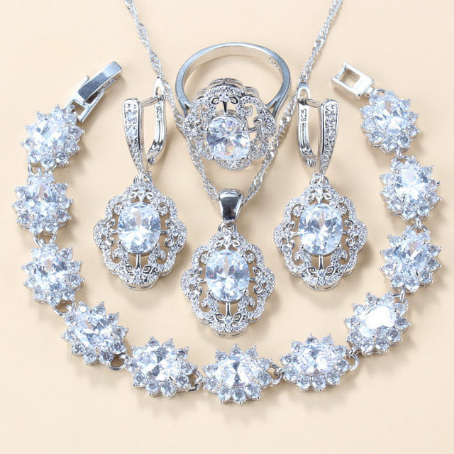 Women's Zircon Jewelry Set - Water Wave Chain The Max Mall