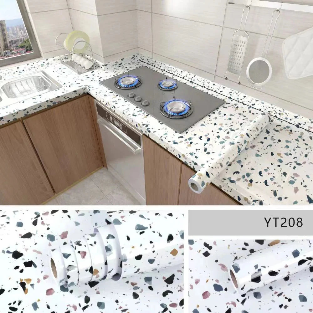 Waterproo&Moisture-Proof  Wallpaper Countertop Self-Adhesiv Cabinet Renovation Tile Marble Sticker The Max Mall