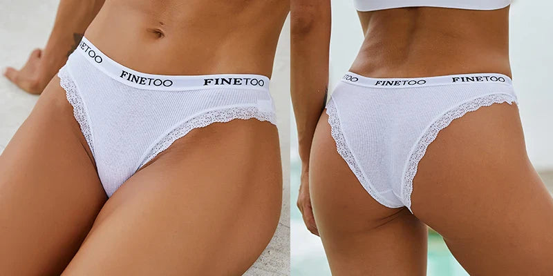finetoo Women's Cotton G-String Panties - Low-Rise Thong Underwear M-2XL