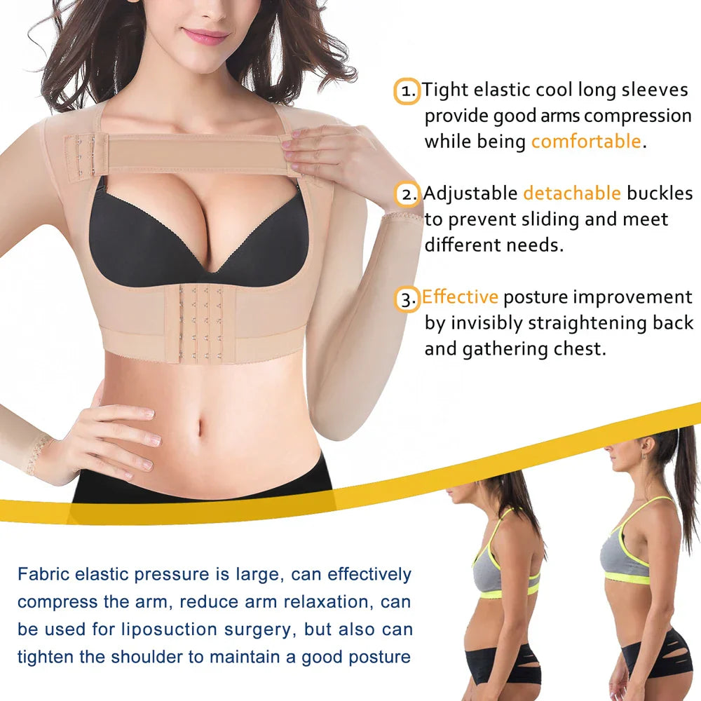 Women Shapewear Surgery Recovery Invisible Tops Sleeves Arm Shape
