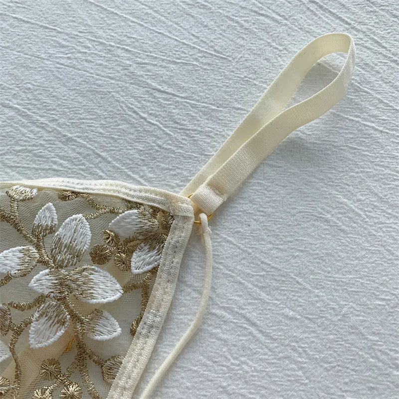 YSANSCA Women's Wireless Front Closure Bra & Brief Set - 3/4 Cup Push Up Lace 3-Piece S-L