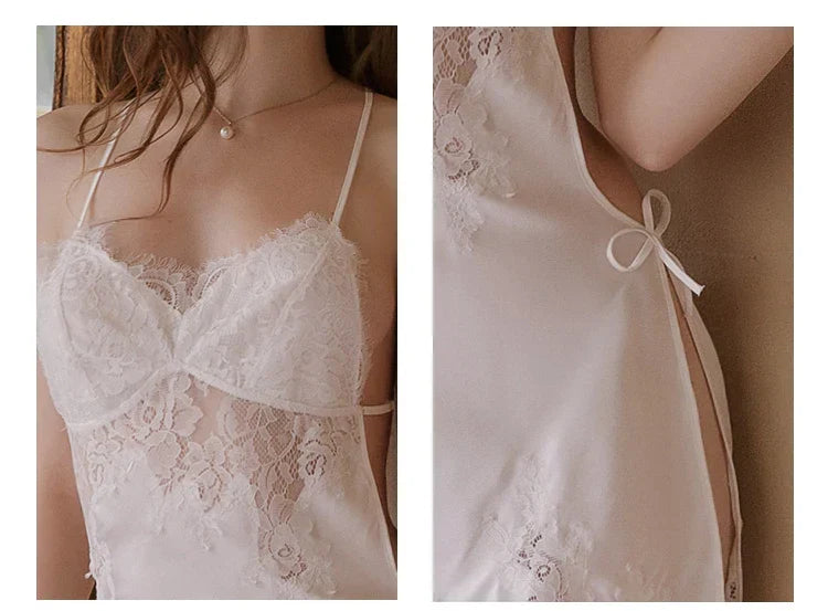 Lace V-Neck Nightgown Set