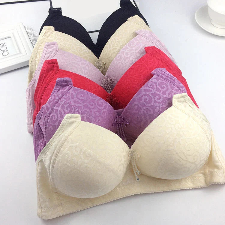 Women's Plus Size Wire Free Push Up Bra - Seamless Full Coverage Gathered Brassiere 36-44 B/C Cup