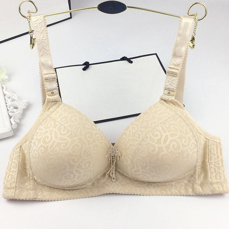 Women's Plus Size Wire Free Push Up Bra - Seamless Full Coverage Gathered Brassiere 36-44 B/C Cup