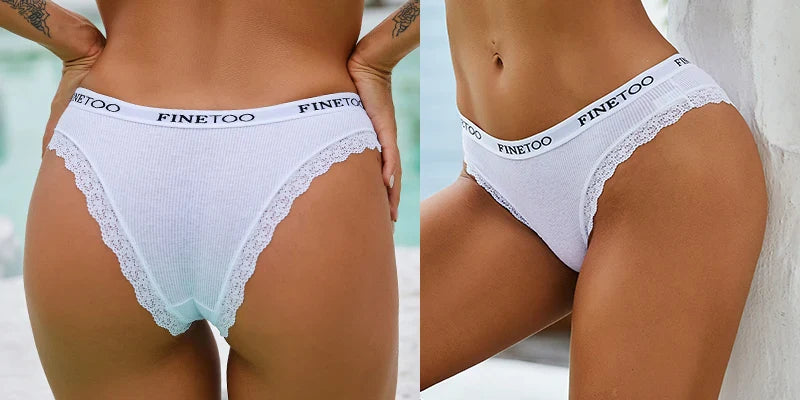 finetoo Women's Cotton G-String Panties - Low-Rise Thong Underwear M-2XL