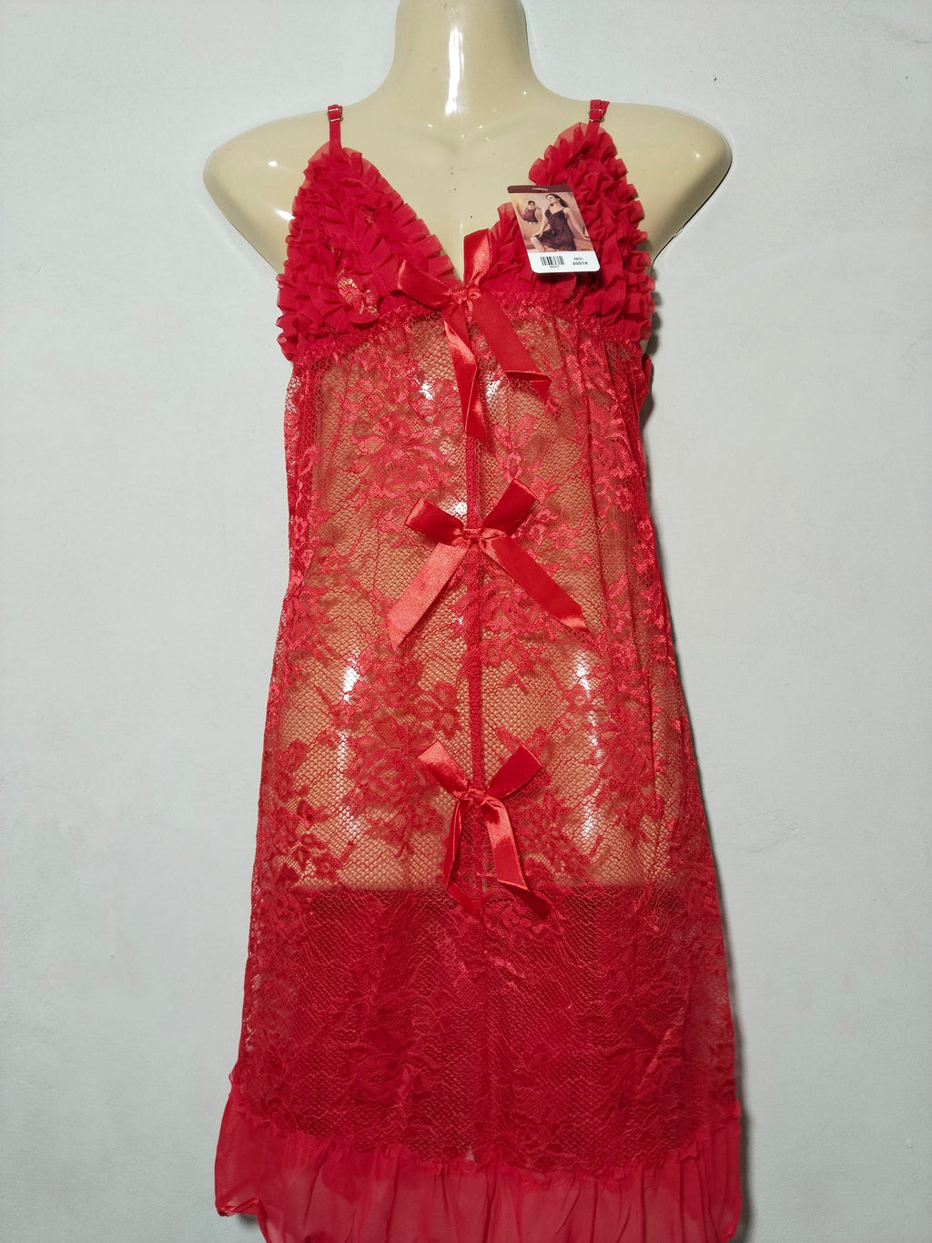 Sexy Lace Nightgown with Side Slit