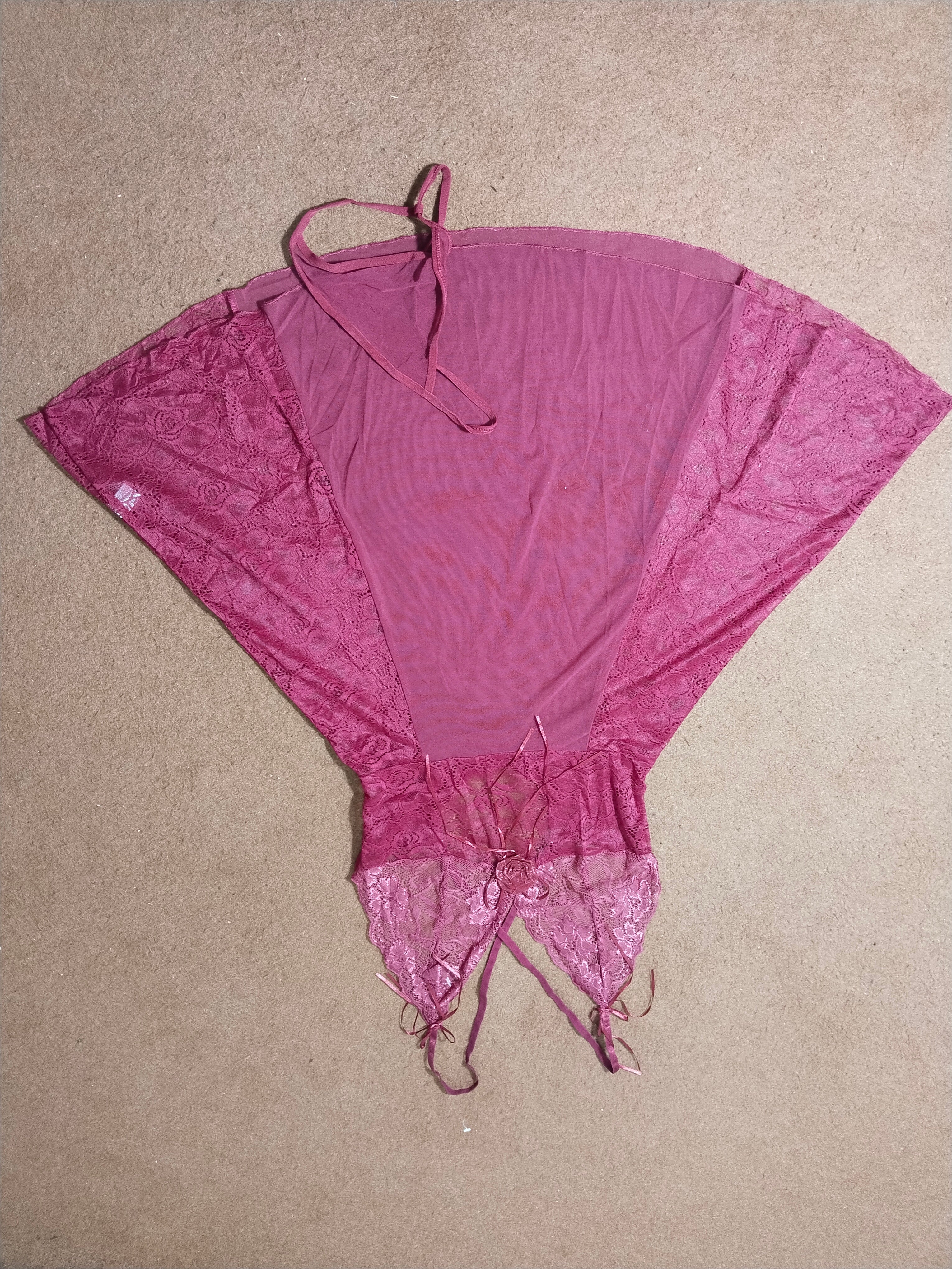 Women's Lace Trim Nightgown - Cute Patchwork V-Neck Sleeveless Silk Dress Camisole Sleepwear