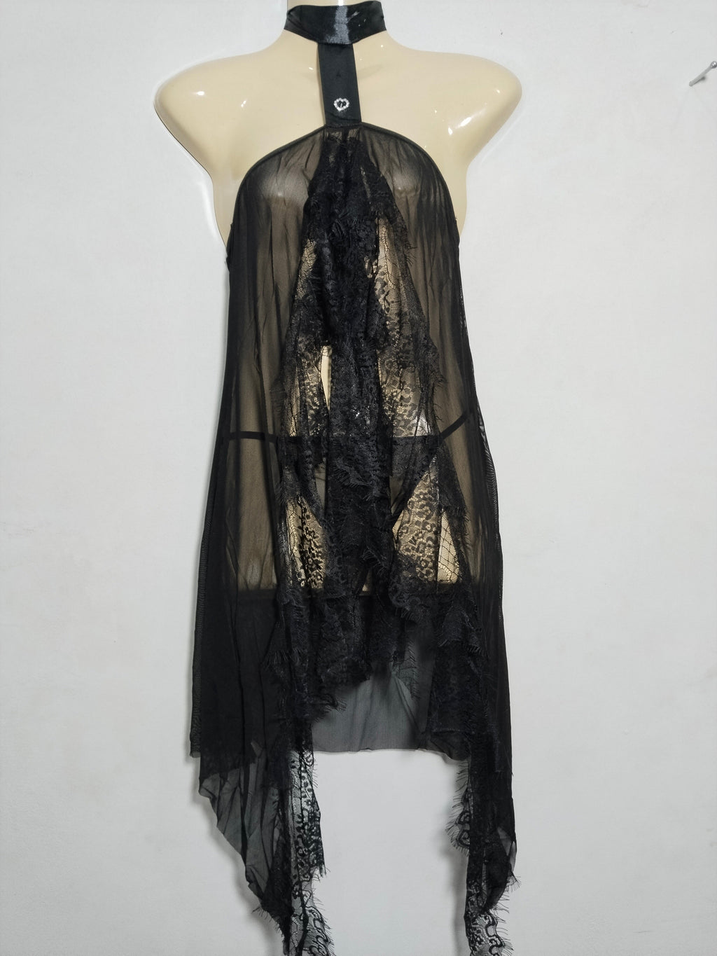 Sexy Lace Nightgown with Side Slit