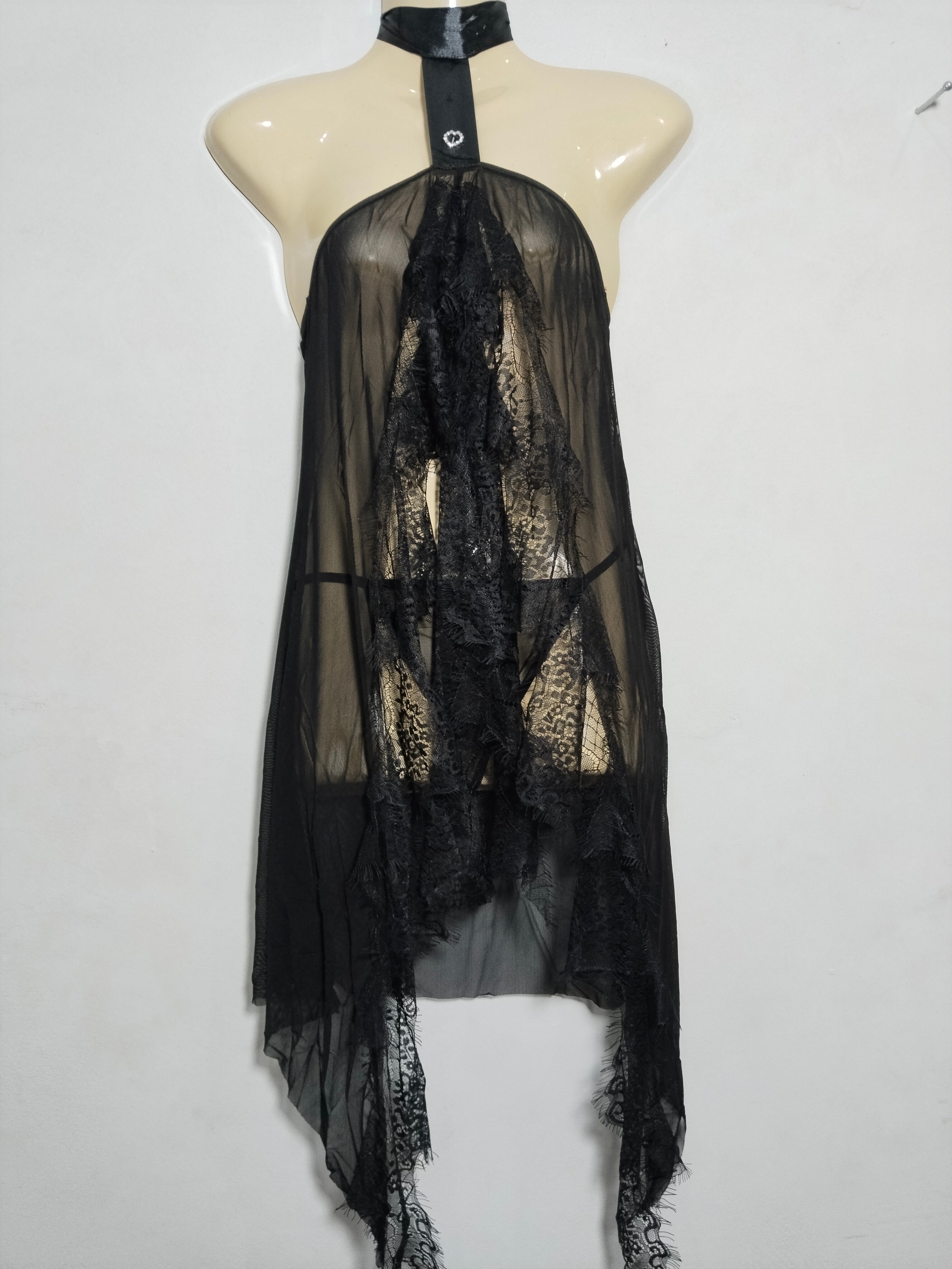 Sexy Lace Nightgown with Side Slit