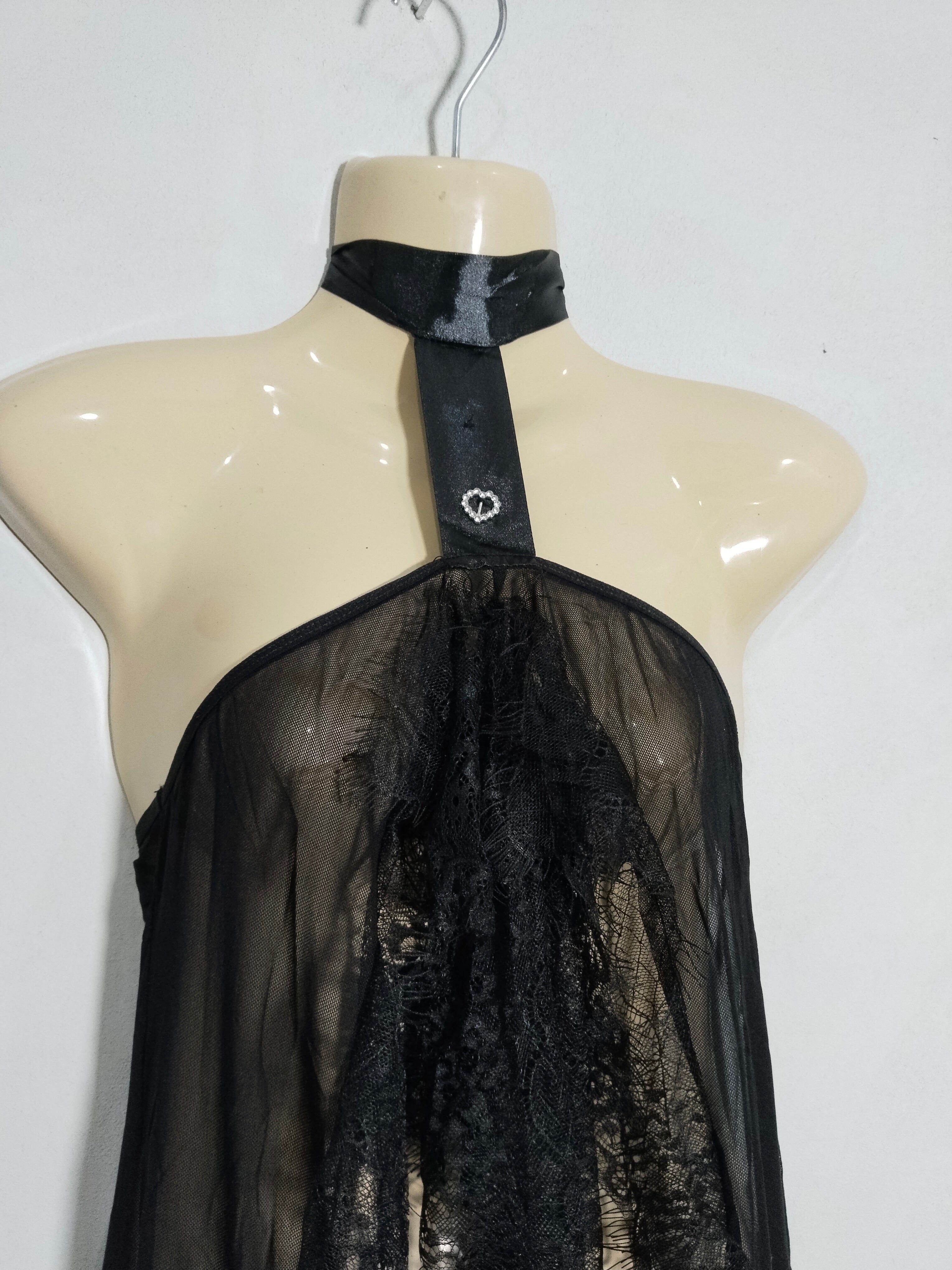 LQYCSX Sexy Lace V-Neck Nightgown with G-String