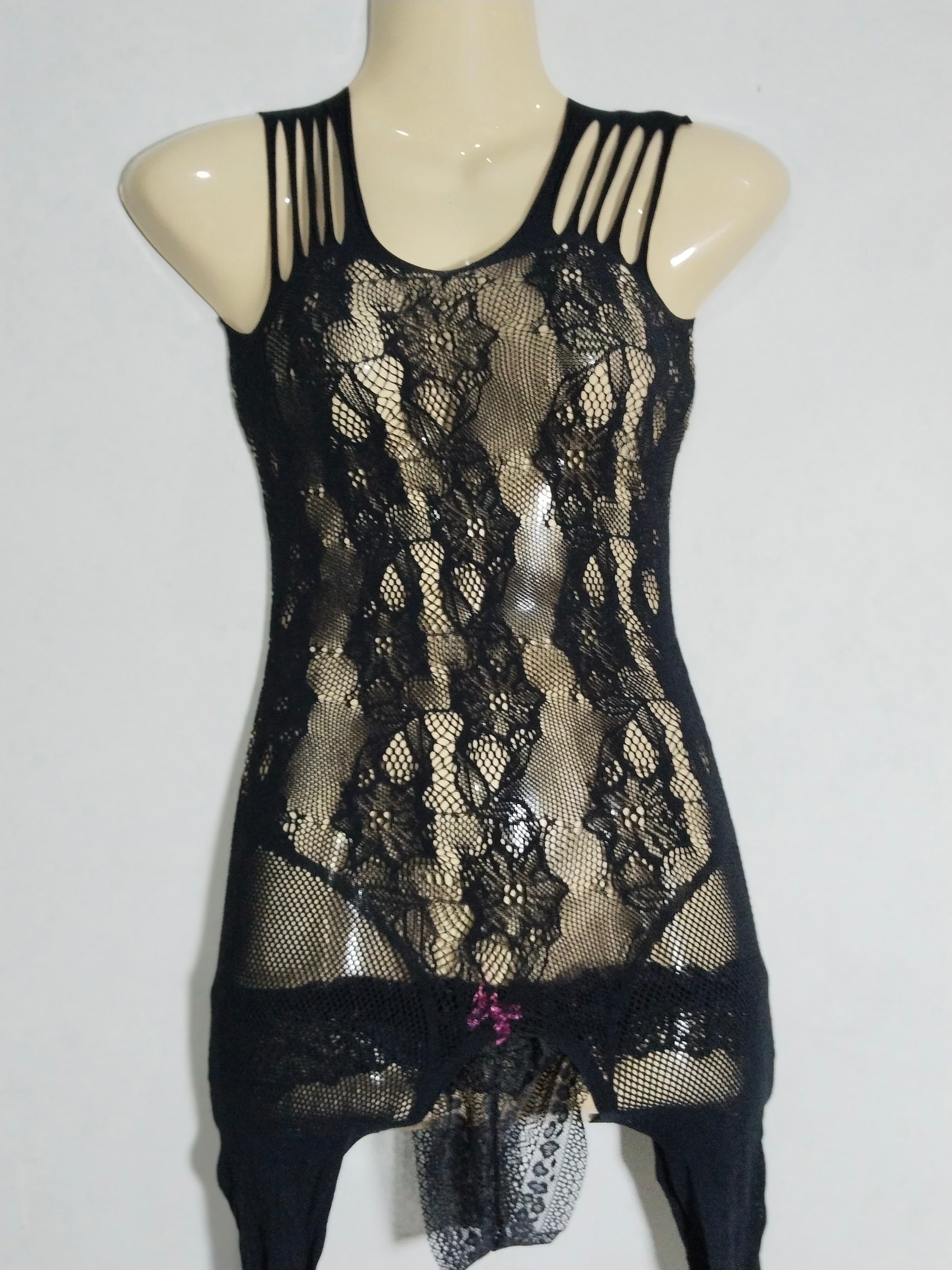 Women's Sexy Floral Bodystocking - Nylon Spandex Sheer Bodysuit Lingerie Nightwear
