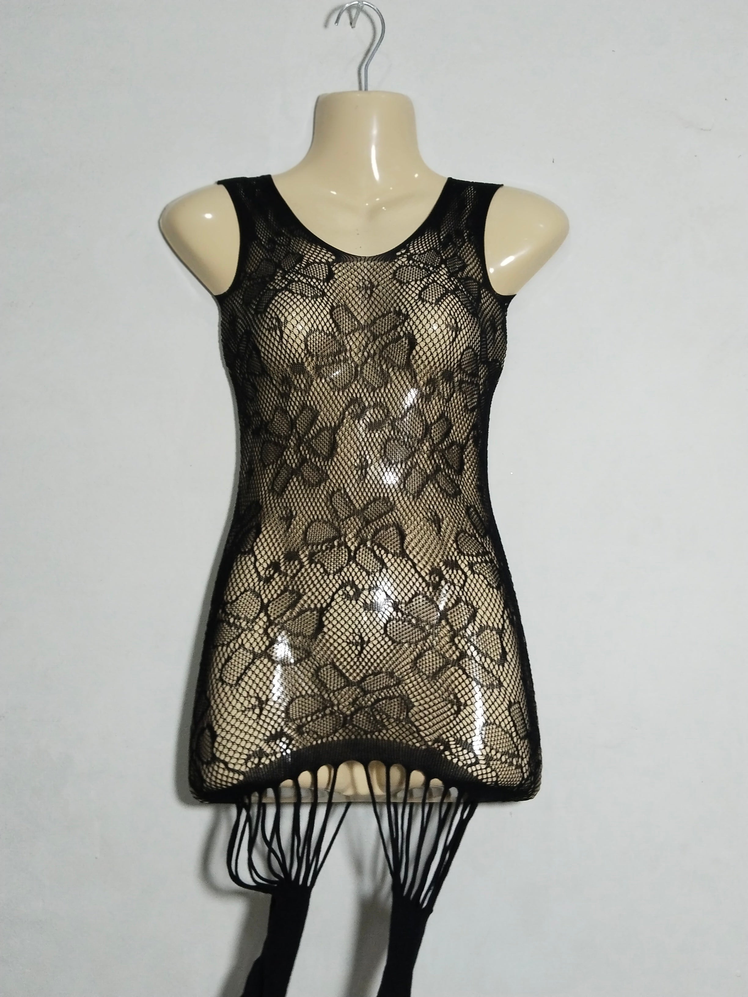 Women's Sexy Floral Bodystocking - Nylon Spandex Sheer Bodysuit Lingerie Nightwear