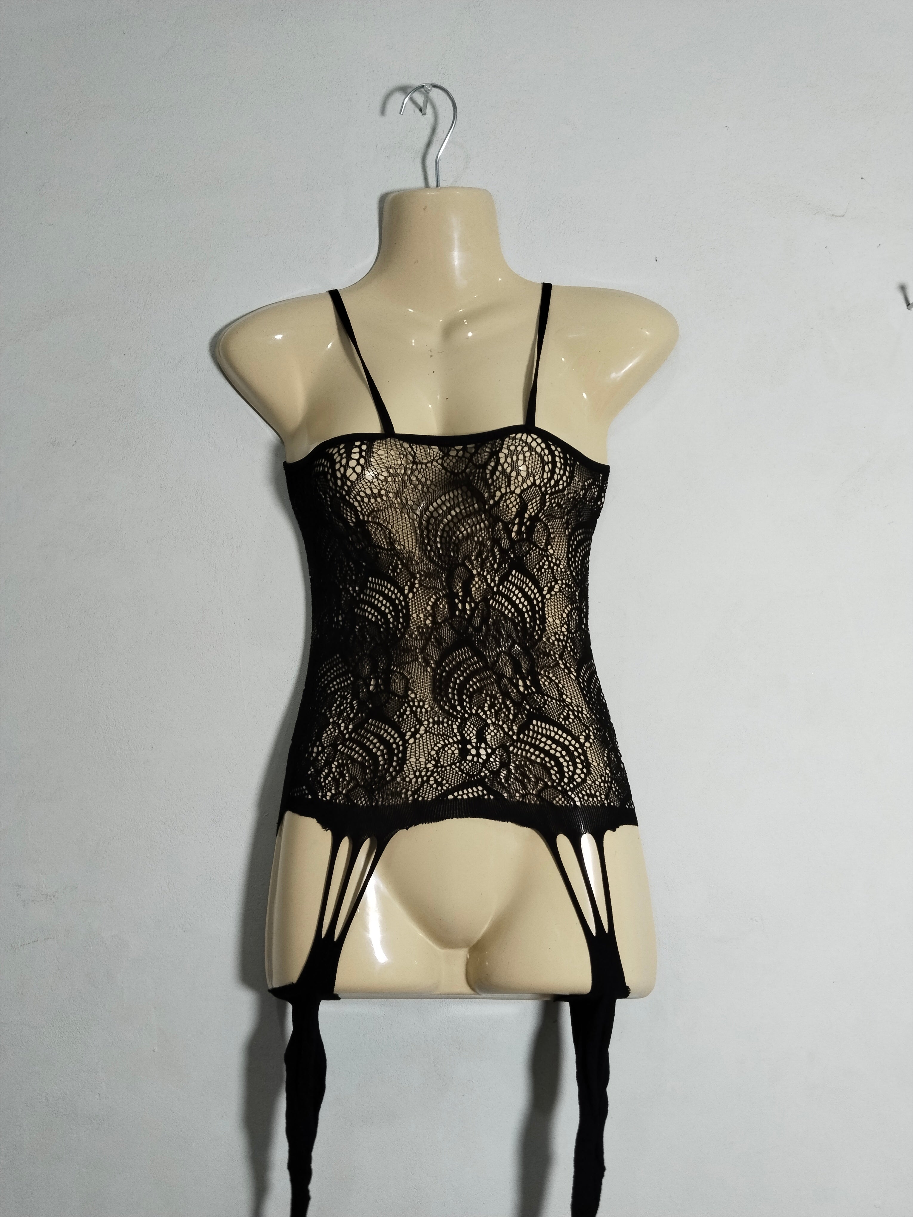 Women's Sexy Floral Bodystocking - Nylon Spandex Sheer Bodysuit Lingerie Nightwear