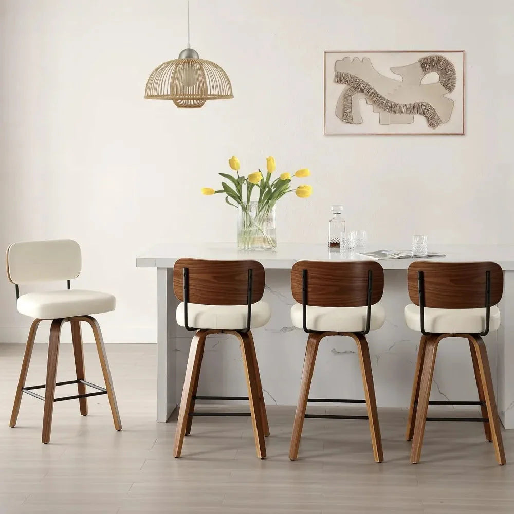 GUANGBAI Swivel Counter Height Bar Stools Set of 4 GUANGBAI
