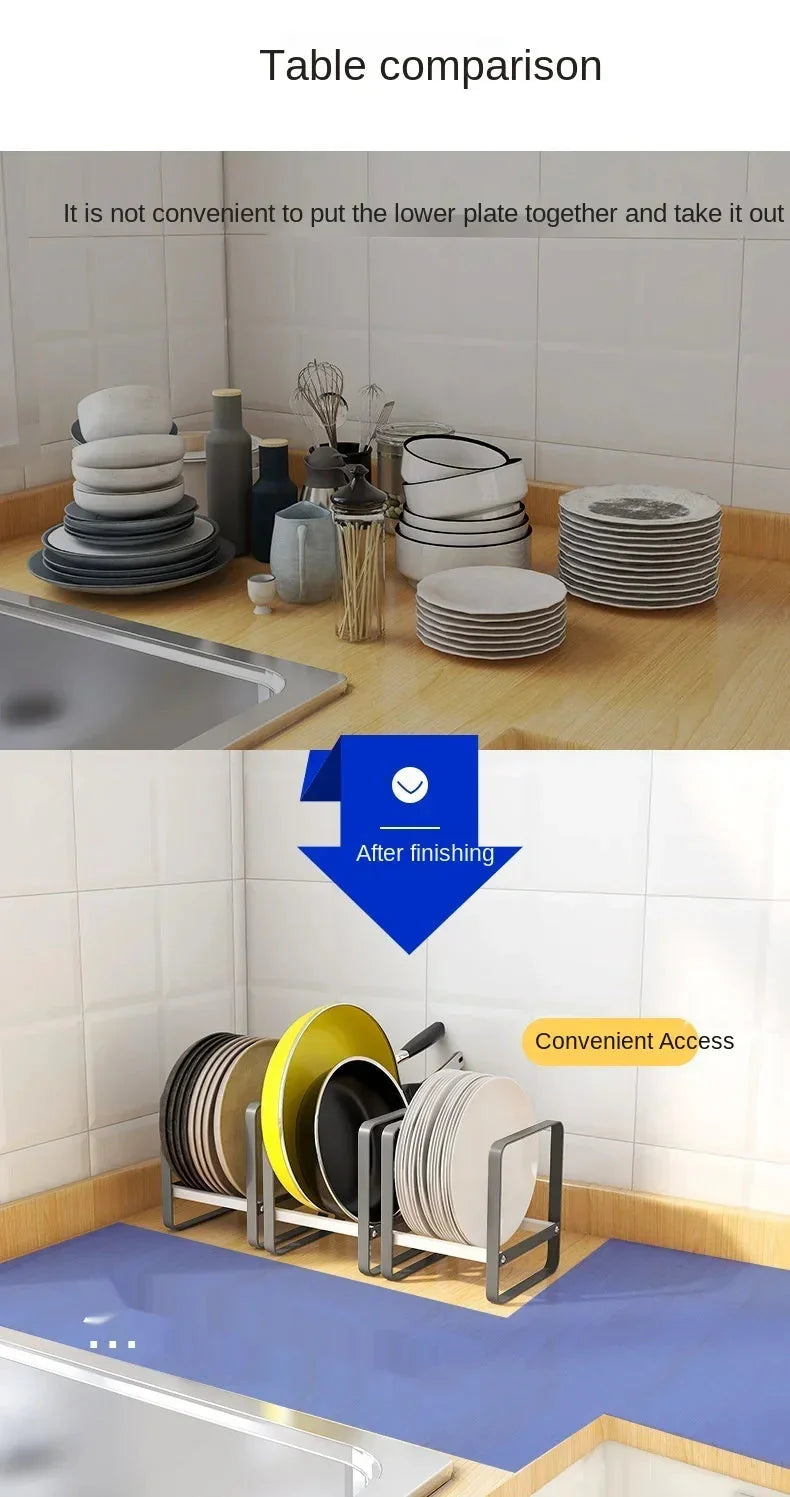 Kitchen Cabinet Plate Organizer - Multi-Function Dish Storage Rack The Max Mall