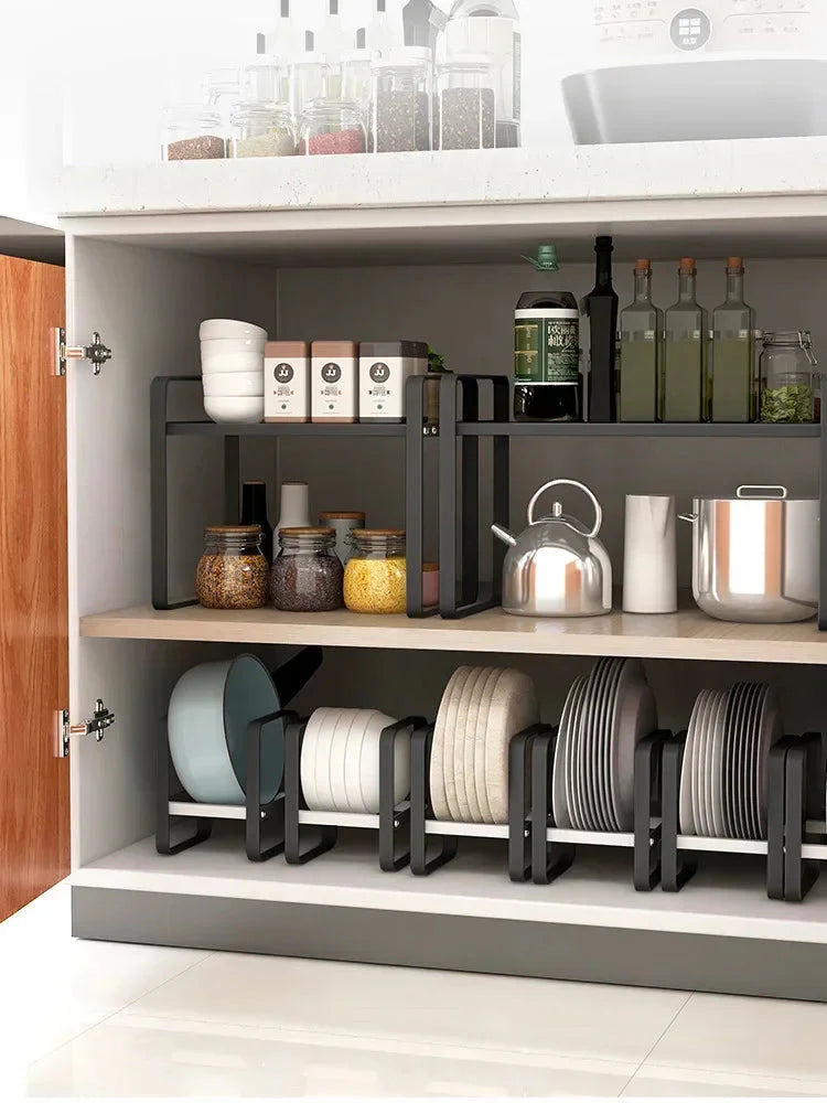 Kitchen Cabinet Plate Organizer - Multi-Function Dish Storage Rack The Max Mall