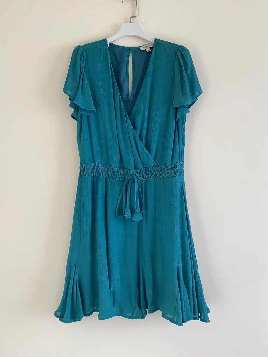 Summer A-Line V-Neck Dress with Irregular Hem