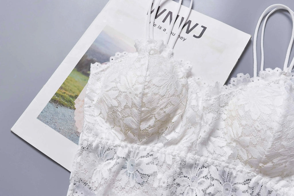 Women's Wireless Tube Top Bra - Lace Bandeau Push Up Padded Strapless Bralette M-XL