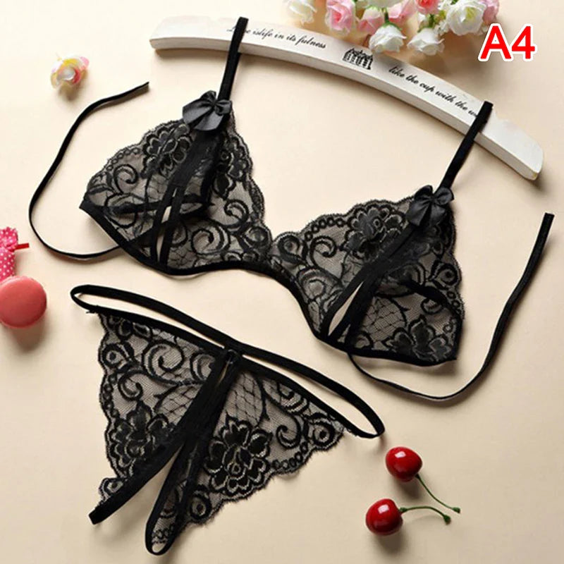 HELTFARM Women's Wireless Full Cup Bra & Brief Set - Unlined Sexy Nylon Lingerie