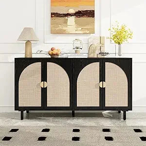 ZHUXIANG Rattan Cabinet - Modern Storage Sideboard ZHUXIANG