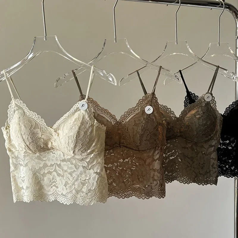 Women's Wireless Tube Top Bra - Lace Bandeau Push Up Padded Strapless Bralette M-XL