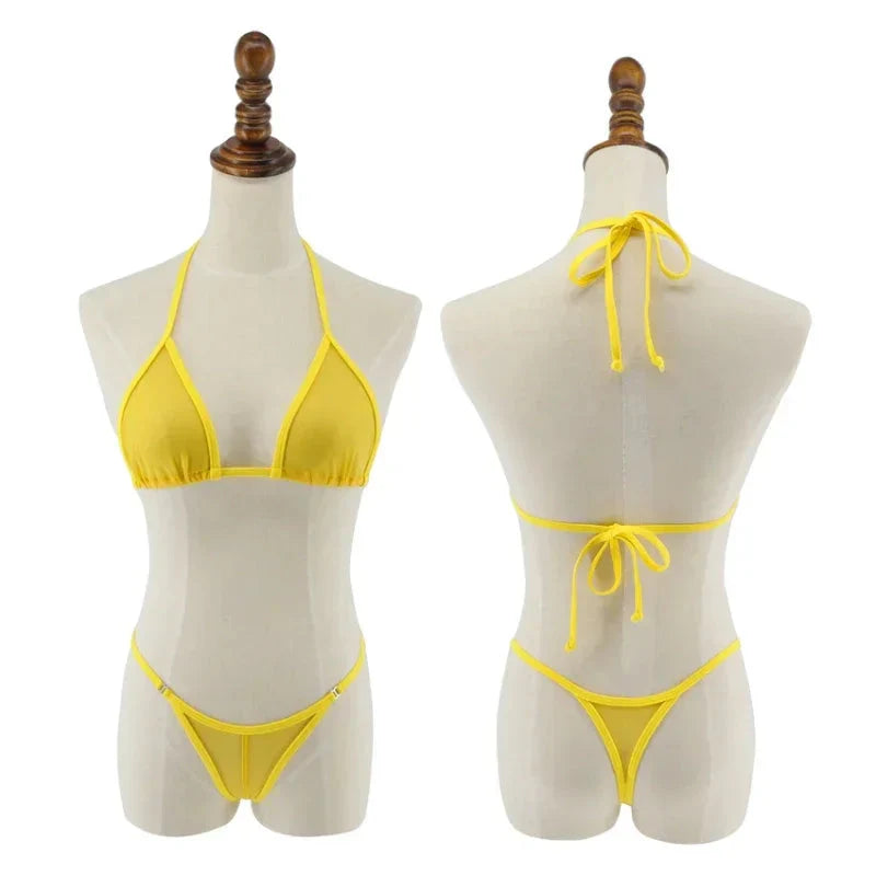 New Mesh G-String Bikini Brazilian Women Swimsuit See Through Bikini Set The Max Mall