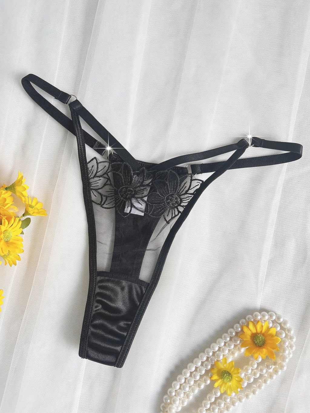 Women's Underwire Floral Embroidery Bra & Brief Set - Unlined Sexy Lingerie S-XL