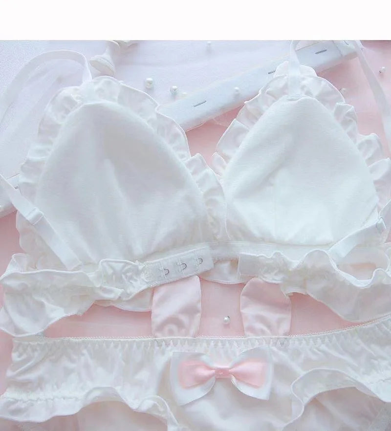 Elinashosiery Women's Wireless Push Up Bra & Brief Set - Seamless 3/4 Cup Everyday Lingerie