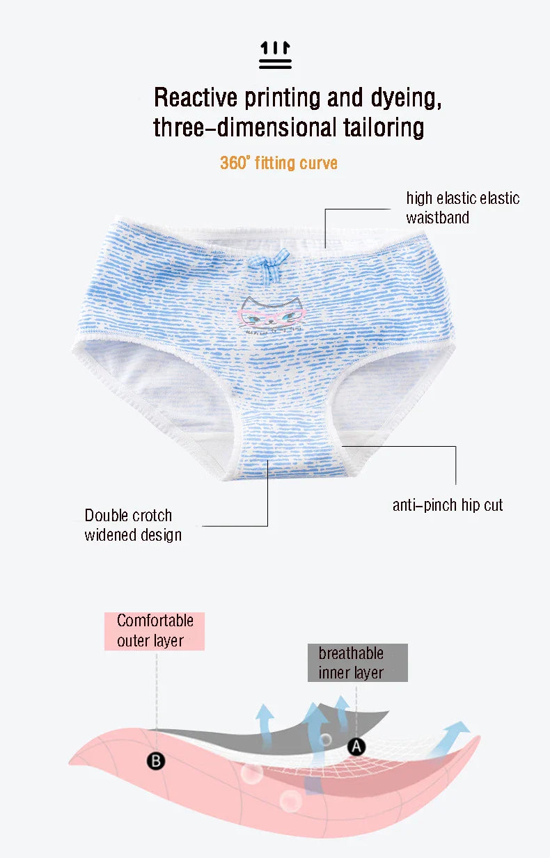 AIANGELAQIN Women's Cotton Briefs - Seamless Mid-Rise Underwear with Bow & Lace Trim M-XXL