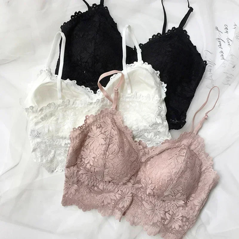 Women's Wireless Tube Top Bra - Lace Bandeau Push Up Padded Strapless Bralette M-XL