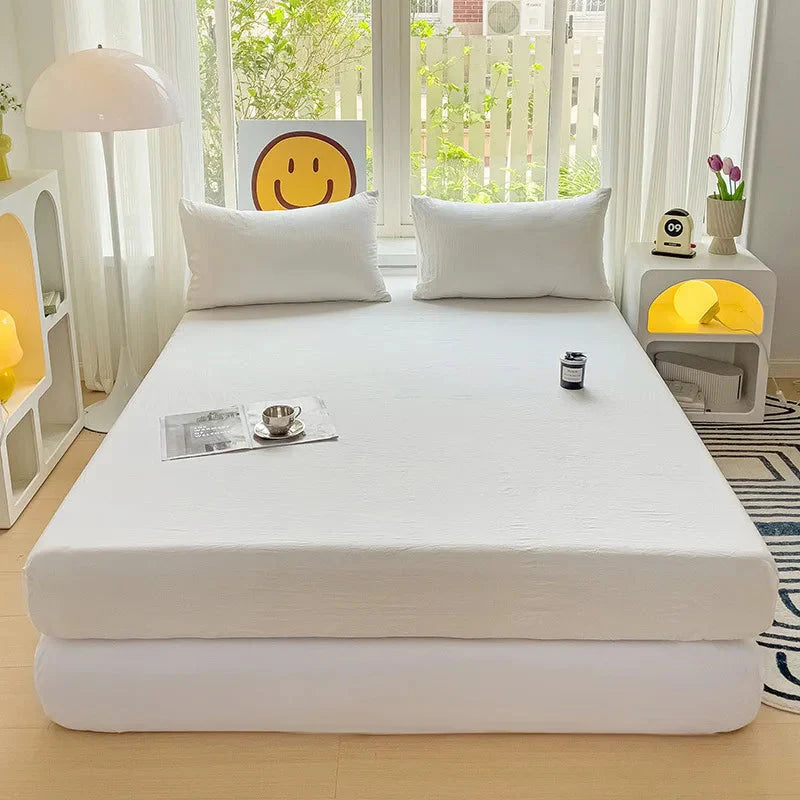 Luxury Washed Cotton Fitted Sheet NoEnName_Null