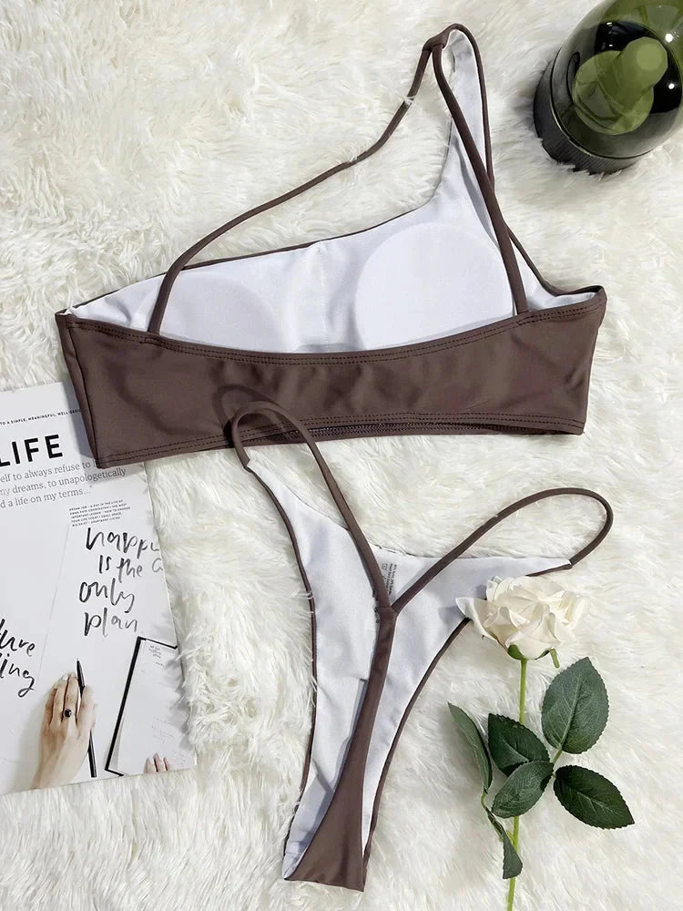 Sexy Asymmetric High Cut Micro Thong Bikini Female The Max Mall