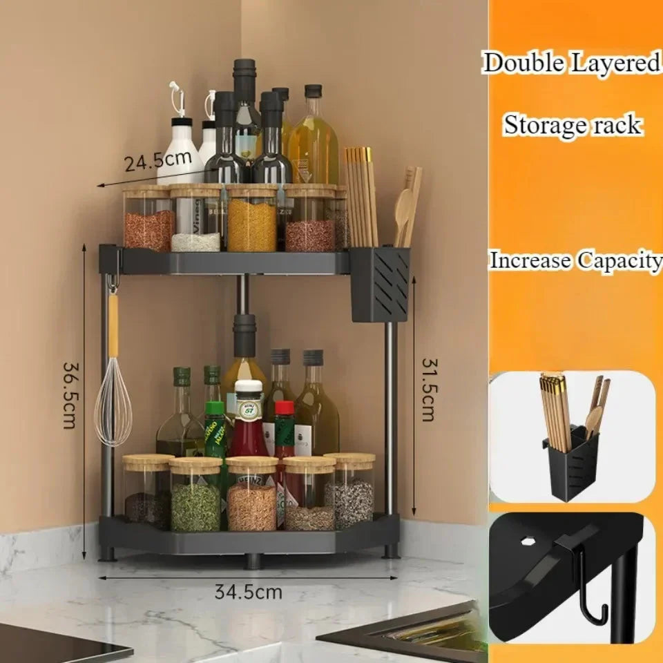 Kitchen Seasoning Shelf Spice Countertop Corner Stands Multi-layer Storage The Max Mall