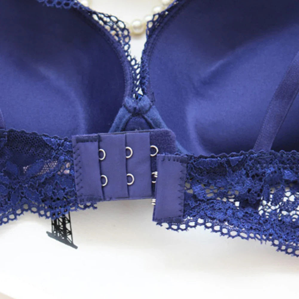 Women's Wireless Padded Lace Bra & Brief Set - 3/4 Cup Sexy Lingerie