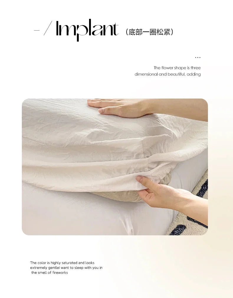 Luxury Washed Cotton Fitted Sheet NoEnName_Null