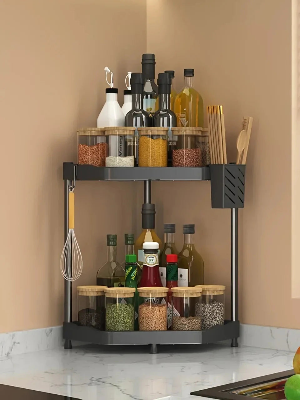 Kitchen Seasoning Shelf Spice Countertop Corner Stands Multi-layer Storage The Max Mall