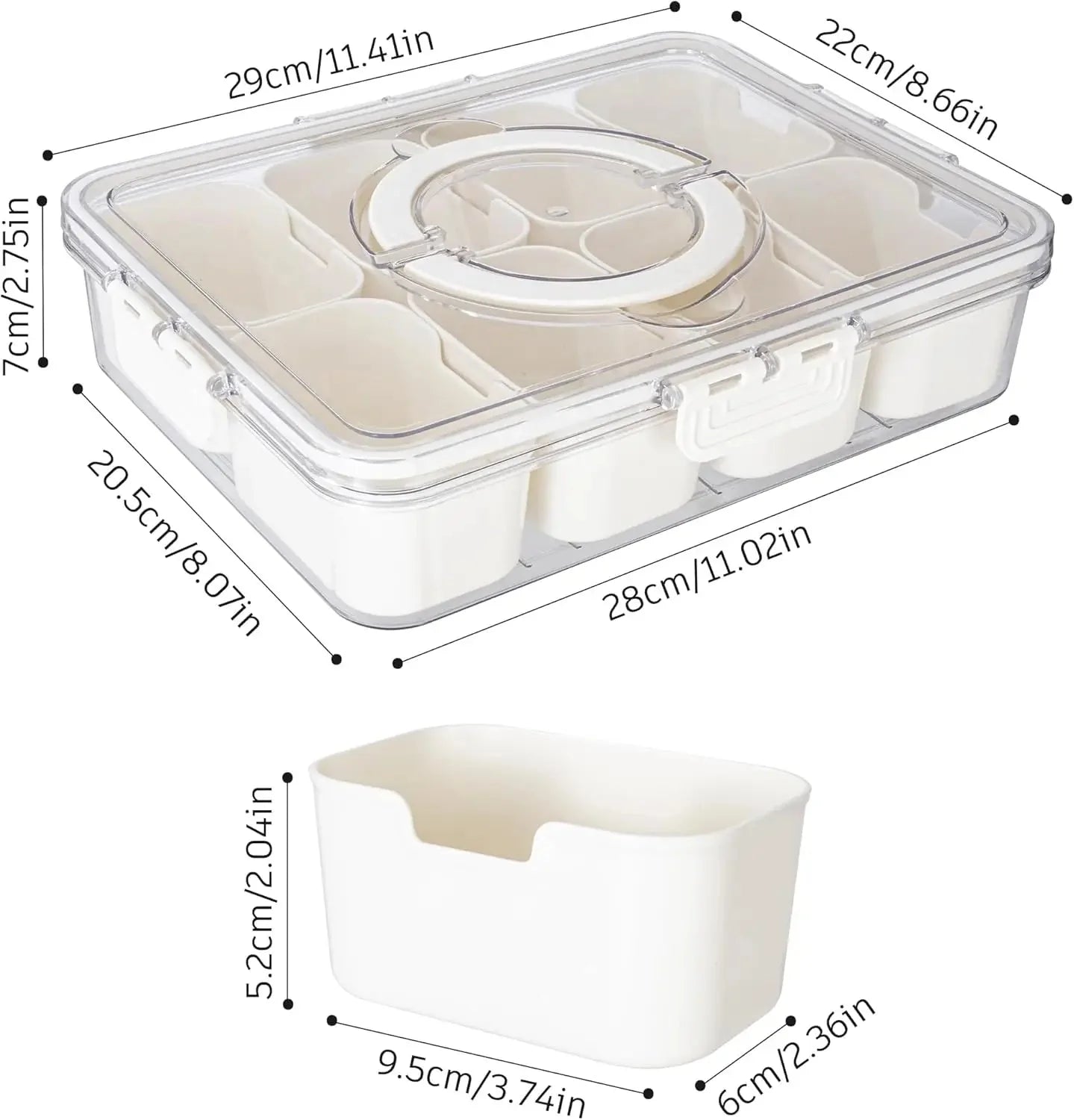 Premium Divided Serving Tray with Secure Lid and Ergonomic Handle The Max Mall