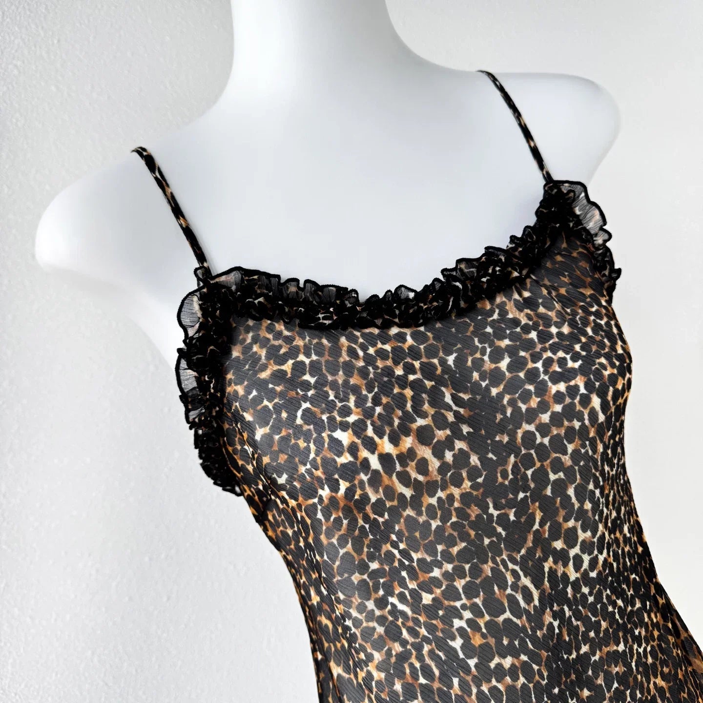 Women's 100% Silk Leopard Print Camisole - Strapless Lace Trim Tank Top Summer 2025