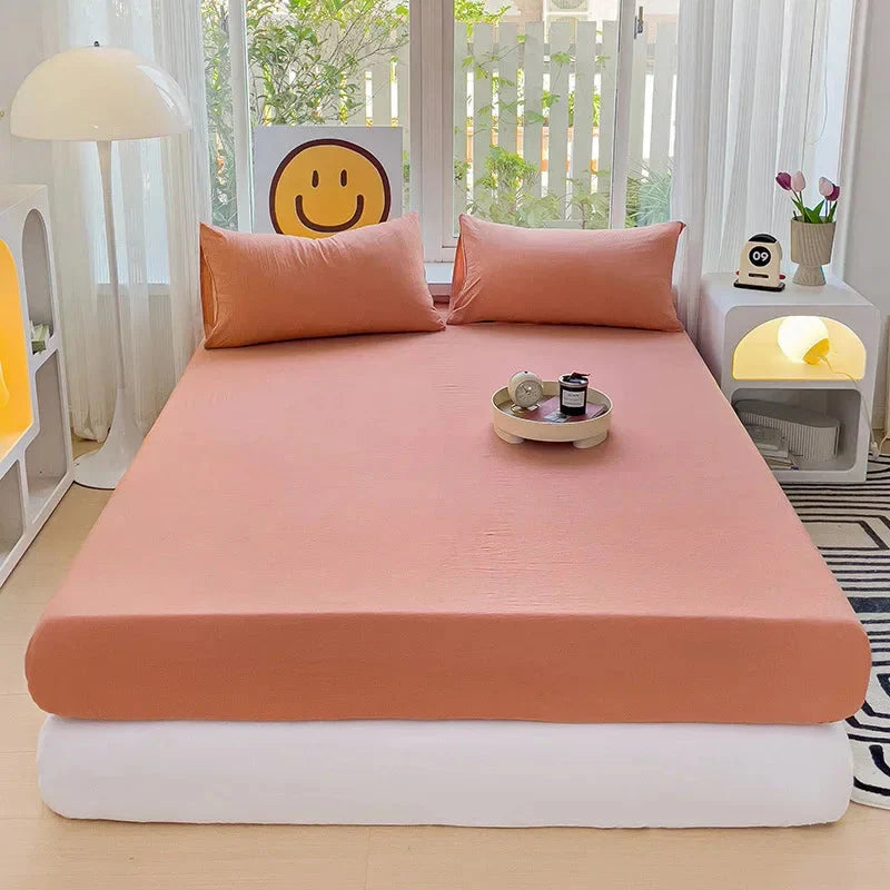 Luxury Washed Cotton Fitted Sheet NoEnName_Null