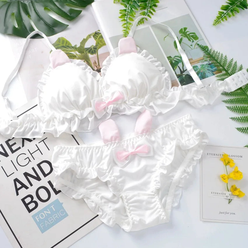 Elinashosiery Women's Wireless Push Up Bra & Brief Set - Seamless 3/4 Cup Everyday Lingerie