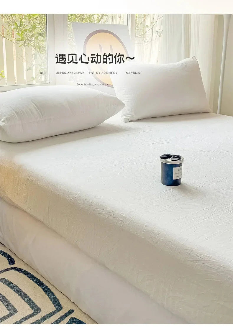 Luxury Washed Cotton Fitted Sheet NoEnName_Null