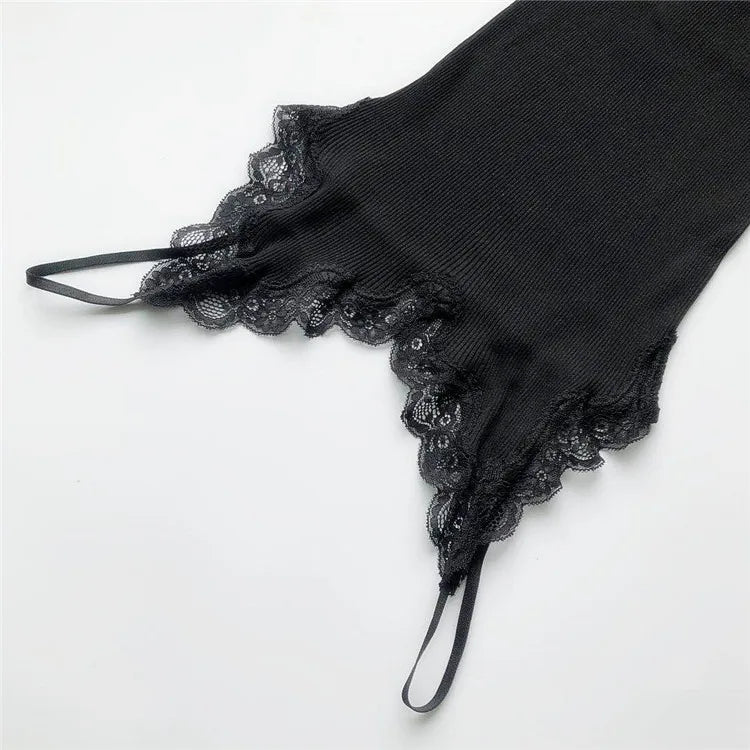 BIRDTREE 70% Silk 30% Cotton Lace Camisole - Women's Adjustable Strap Tank Top Summer Sleepwear