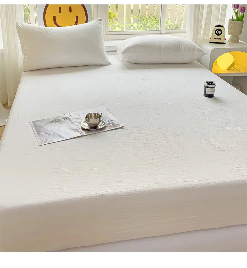 Luxury Washed Cotton Fitted Sheet NoEnName_Null