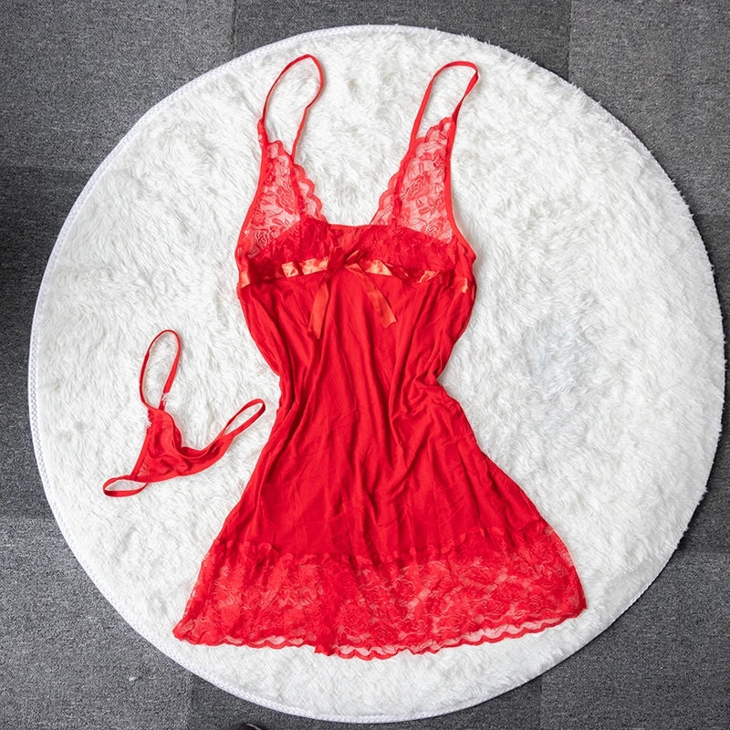 FULSURPRIS Women's Sexy Mini Nightgown - V-Neck Sleeveless Summer Sleep Dress