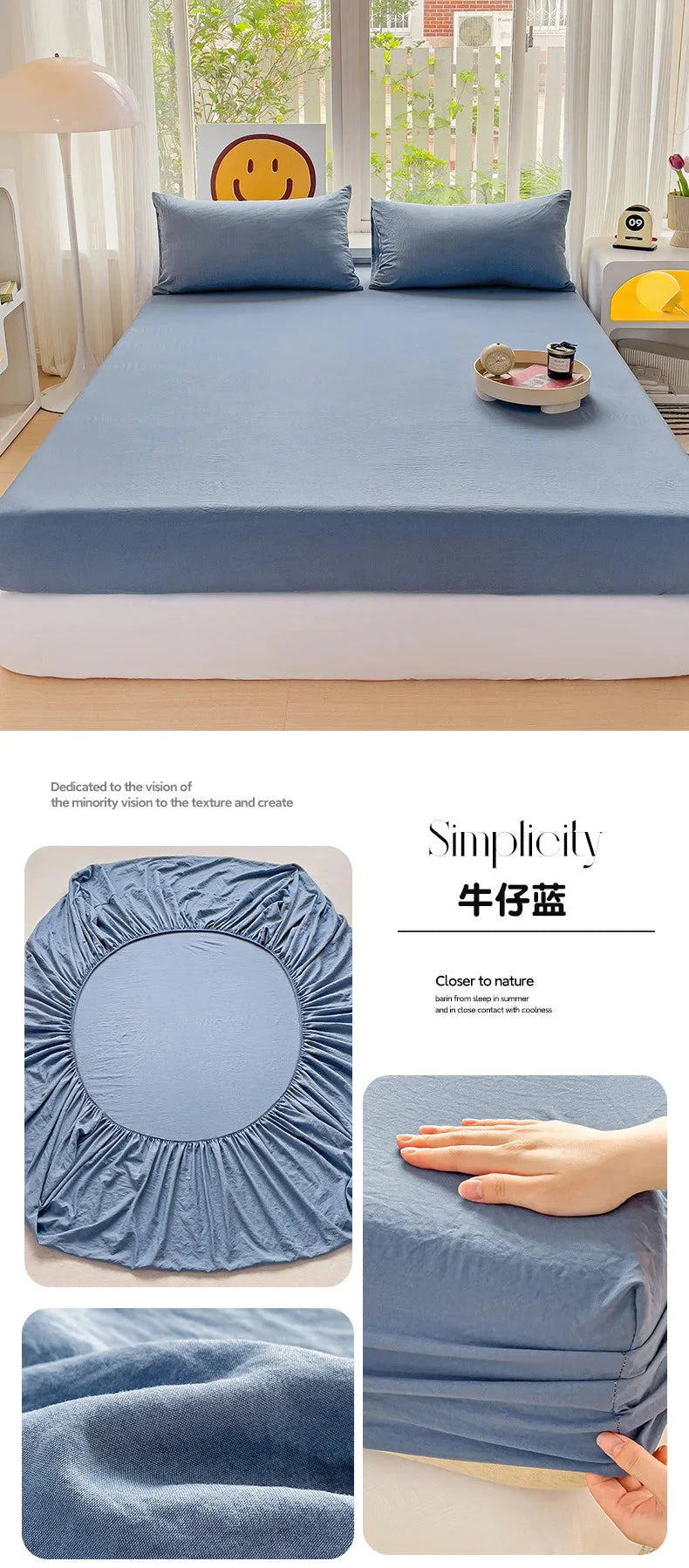 Luxury Washed Cotton Fitted Sheet NoEnName_Null