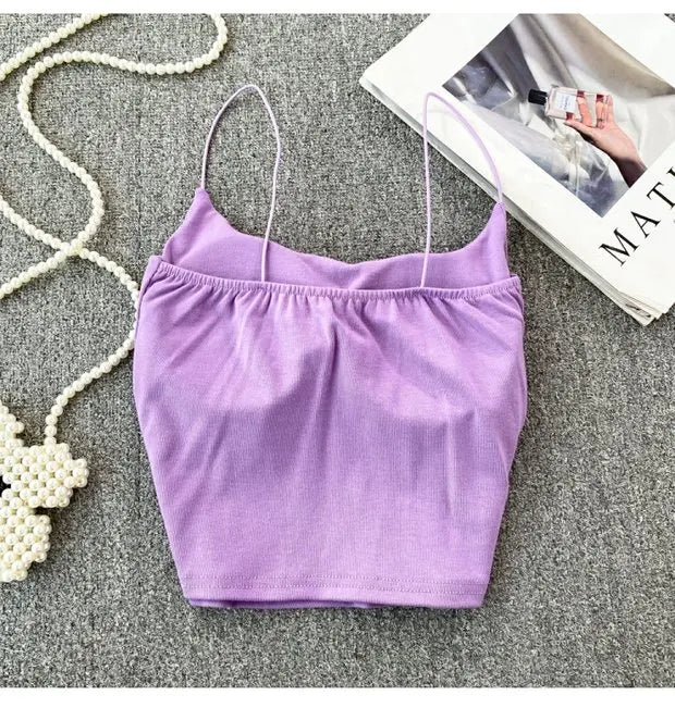 Women's Backless Tank Top - Pure Desire Slim Fit Bustier Base Layer for Ages 18-24