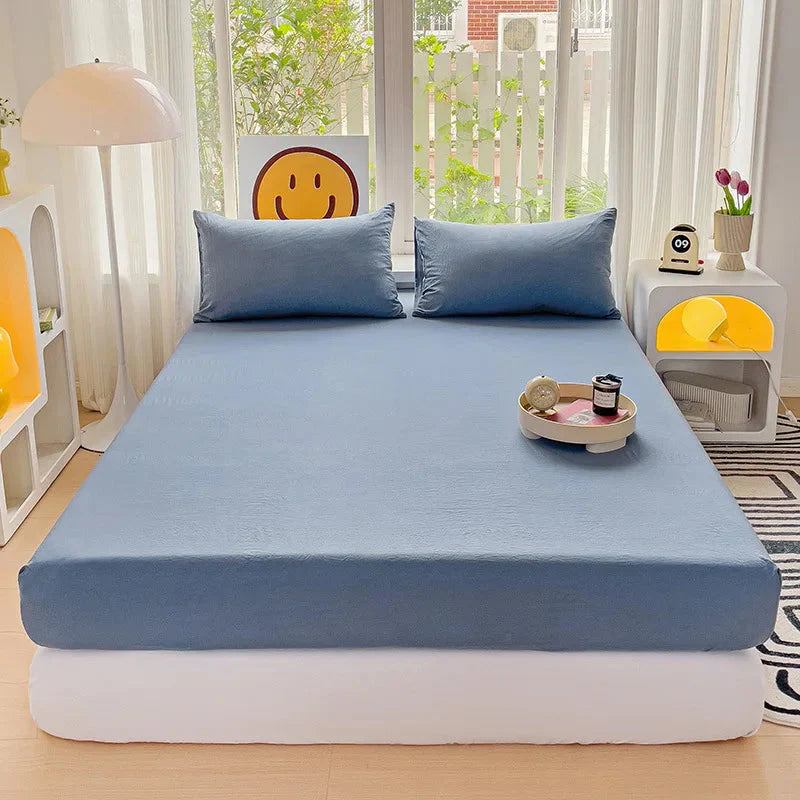 Luxury Washed Cotton Fitted Sheet NoEnName_Null