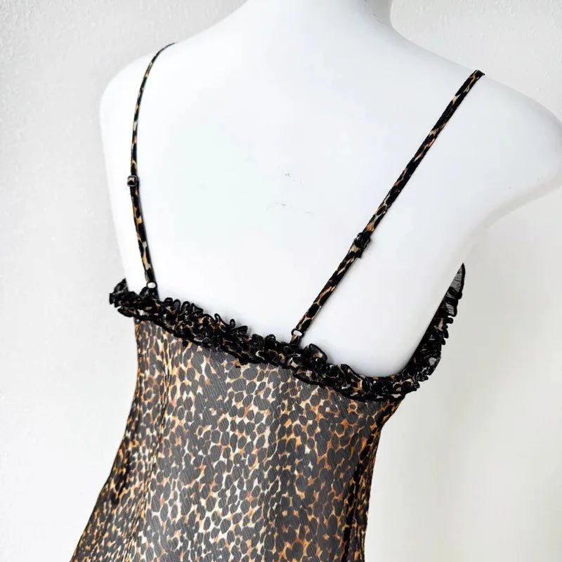 Women's 100% Silk Leopard Print Camisole - Strapless Lace Trim Tank Top Summer 2025