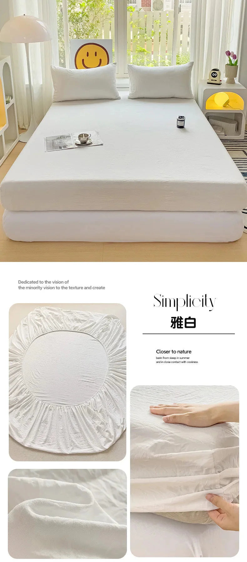 Luxury Washed Cotton Fitted Sheet NoEnName_Null